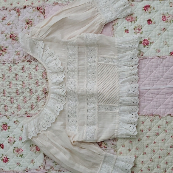 Loveshackfancy Tiana ruffle angel top blouse XS - Picture 15 of 16